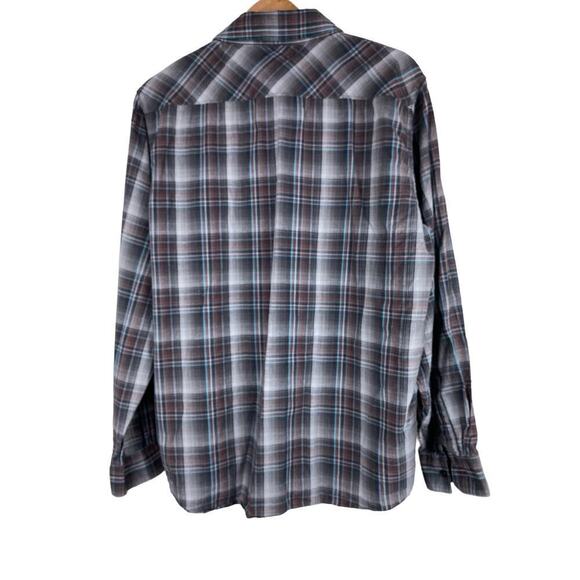 Wrangler Jeans Co Men's XL Gray Black Snap Front Long Sleeve Western Shirt - Picture 4 of 6